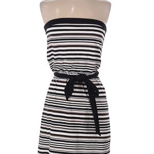 White House Black Market Striped Strapless Dress Size Large